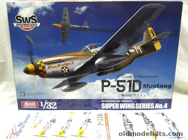 Zoukei-Mura 1/32 P-51D Mustang Super Wing Series With AeroMaster and EagleCals Decals, 4 plastic model kit